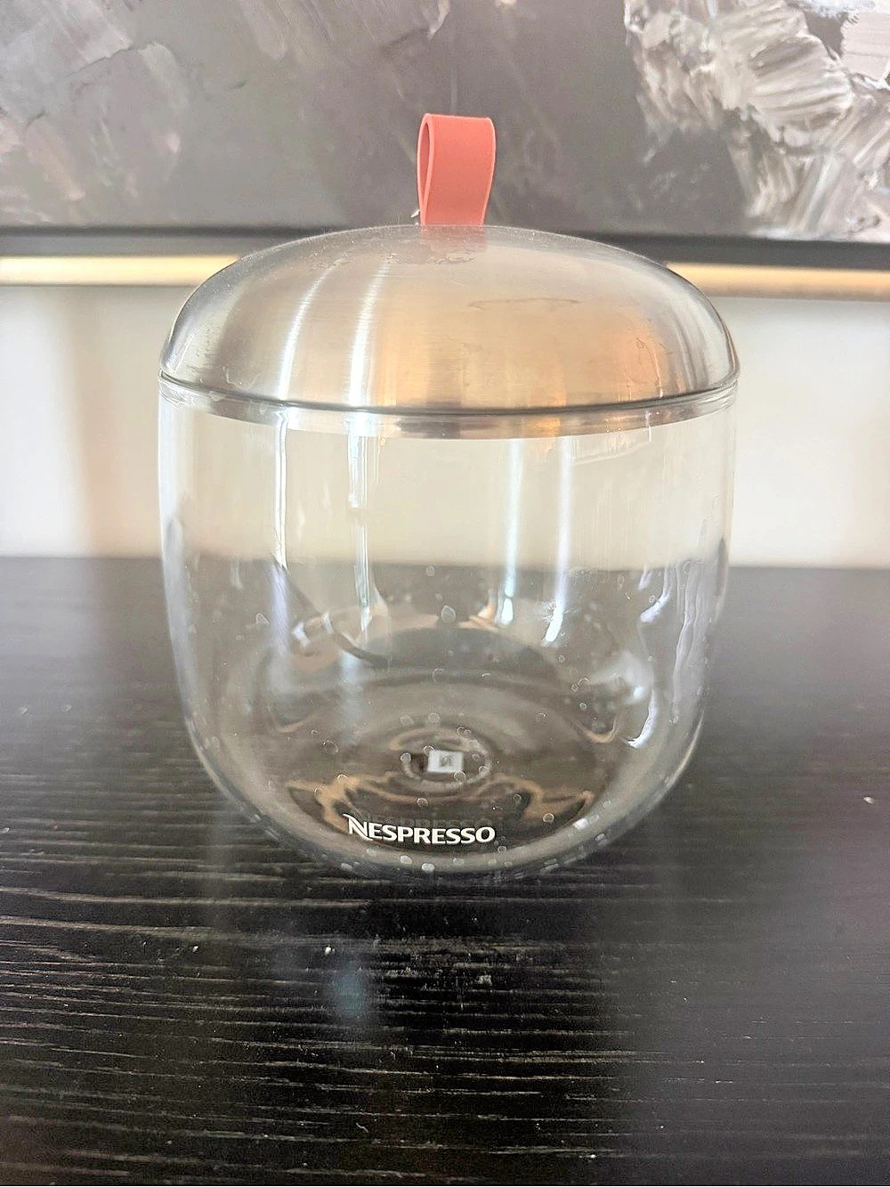 Nespresso Display Mia Capsule Dispenser Glass Cup with Lid